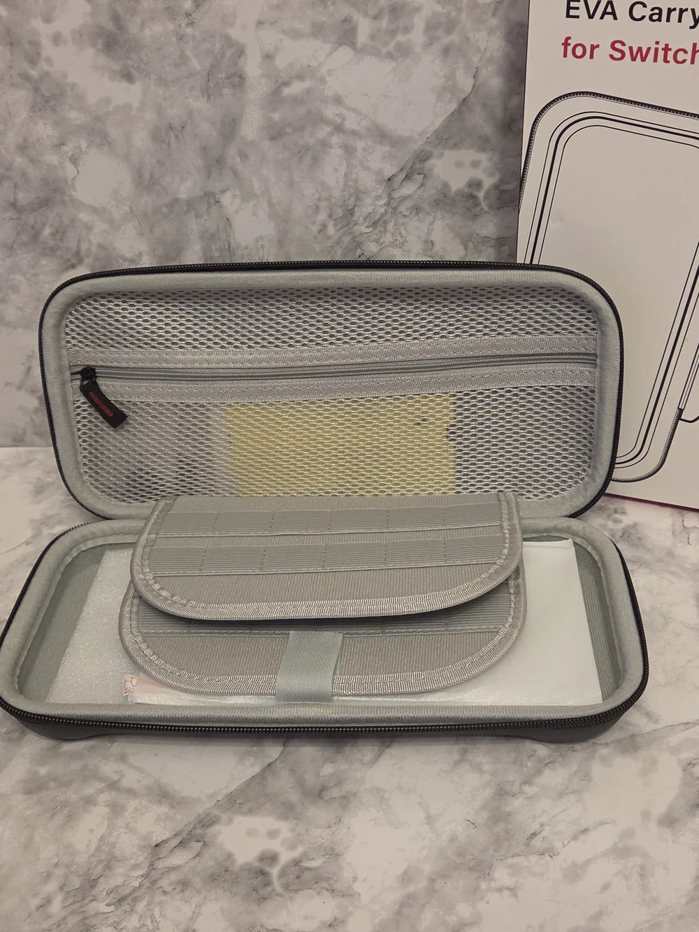 Gray Carrying Case for Switch 2 - Protective Travel Case 24 Game Slots